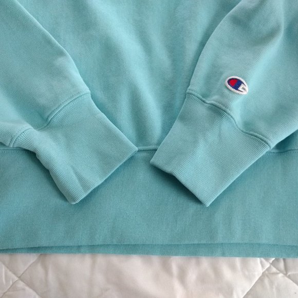 CHAMPION Reverse Weave Sweatshirt Men's‎ S Aqua Navy Pier Graphic Crew Neck - Picture 4 of 10